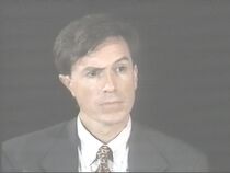 They showed a clip of Stephen Colbert inteviewing some clone guy. I'm guessing this is from 1997 or 1998.
