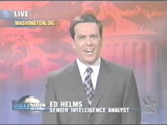 the first time we ever see Ed Helms without glasses. This lasts for about a month,.